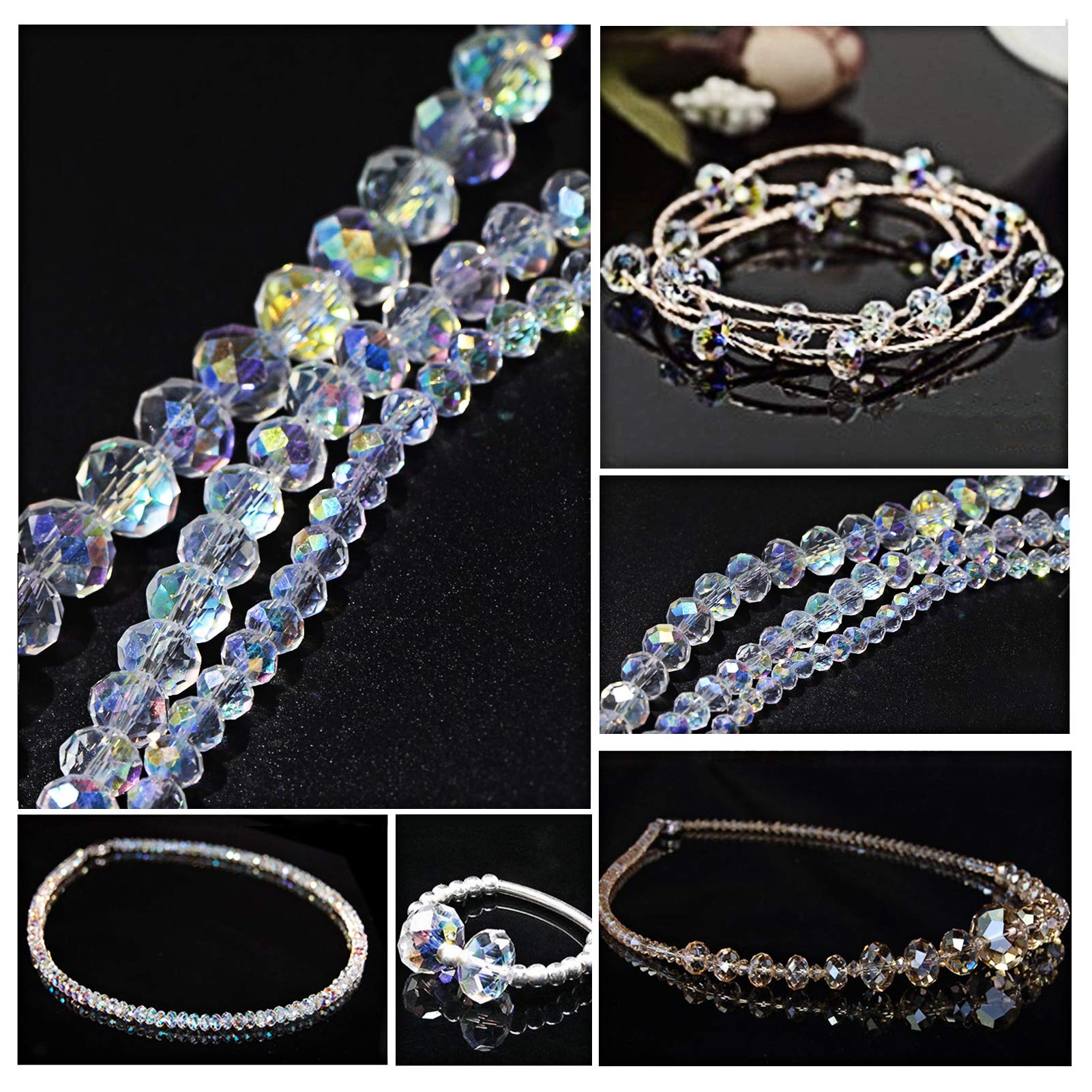 Amazon.co.jp: FAMLEAF クリスタルガラスビーズ 650個 8mm ミックス