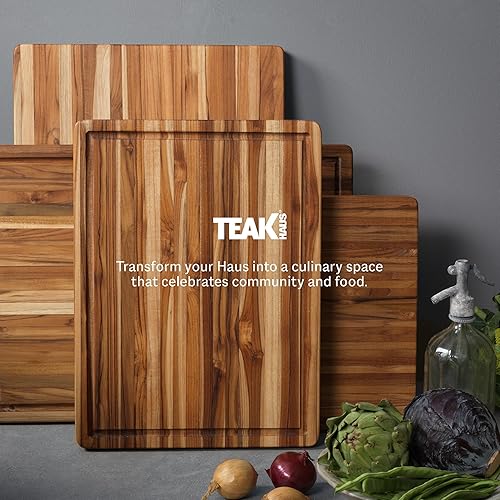 Miniatura 7 de Teak tabla para cortar - Tabla para cortar rectangular con agarre 24 x 18 x 15 pulgadas - De Teakhaus