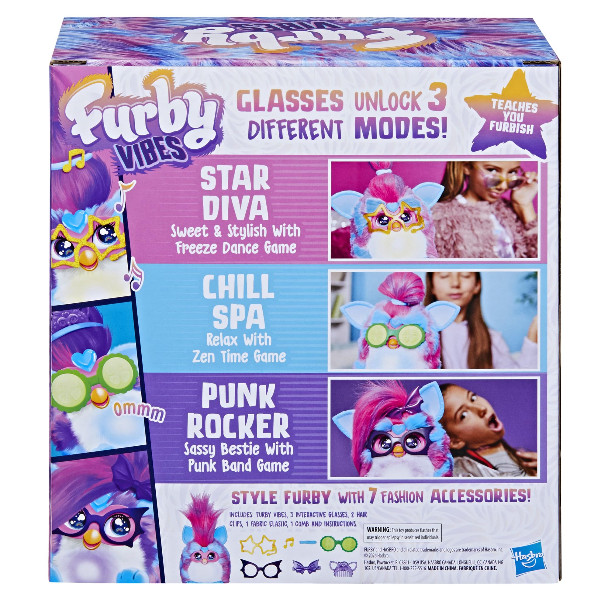 Furby Vibes Blue Razz Peluche Giocattolo Elettronico Interattivo per Bambini 6+