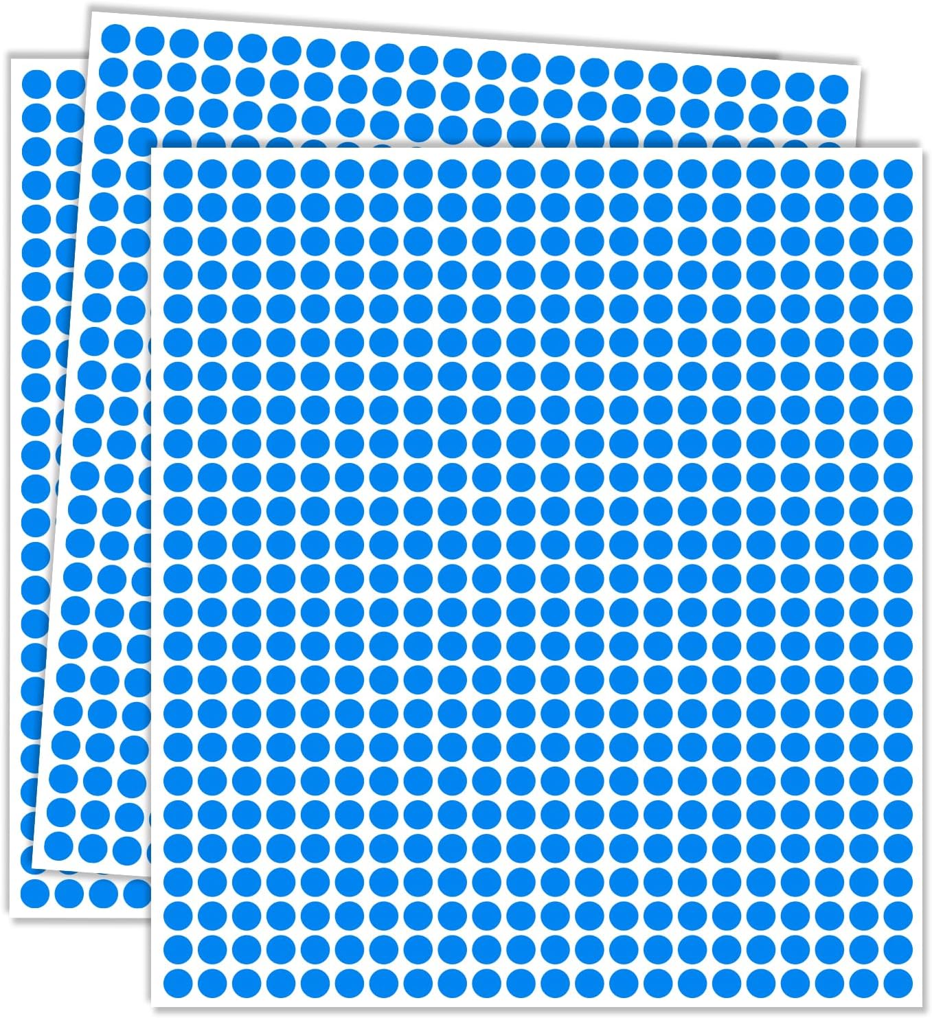 1/4" Blue Dot Stickers 2750 PCS Small Round Circle Stickers Tiny Mini Little Colored Coding Labels