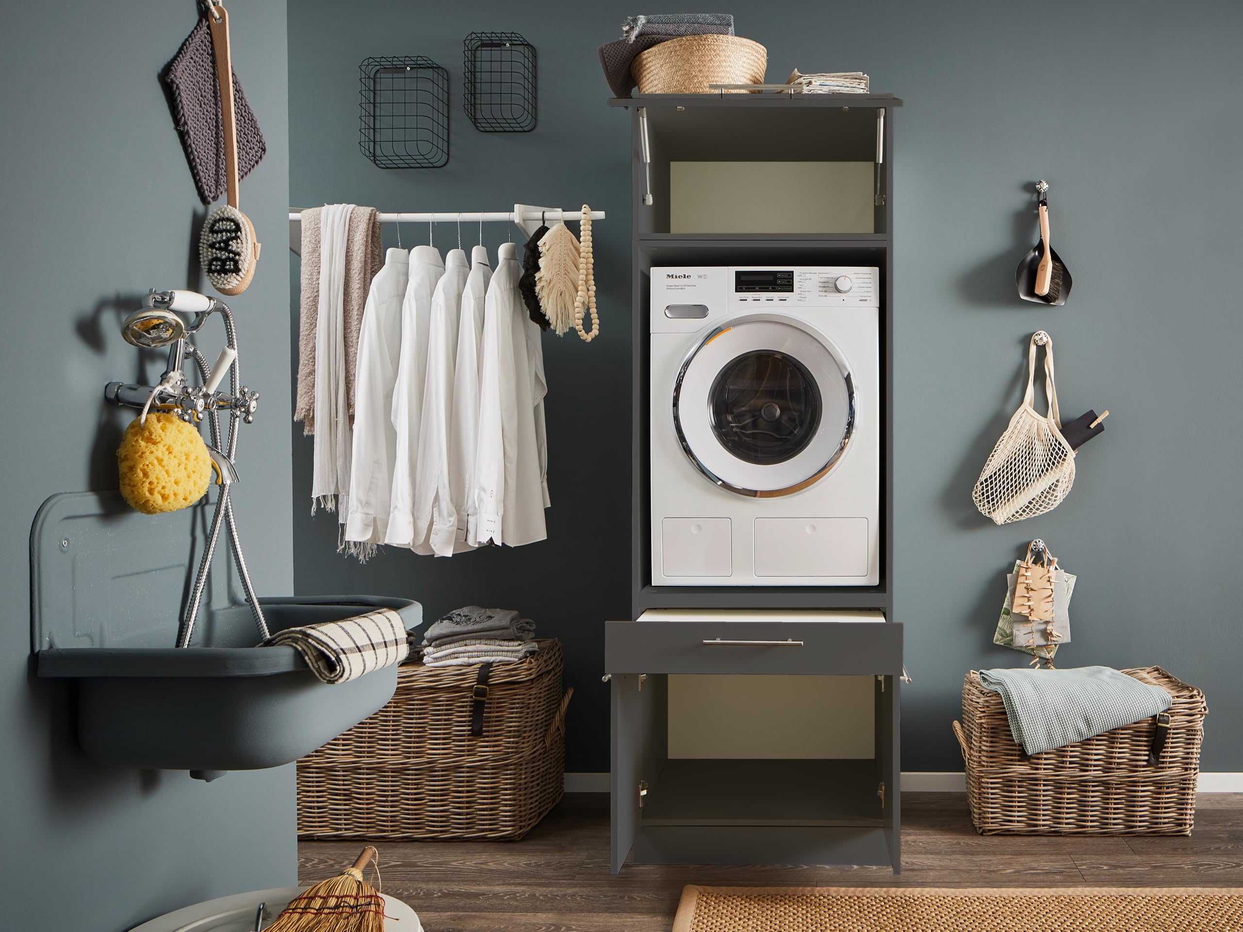 Laundreezy Waschmaschinenschrank mit Schrankaufsatz – Bild 3