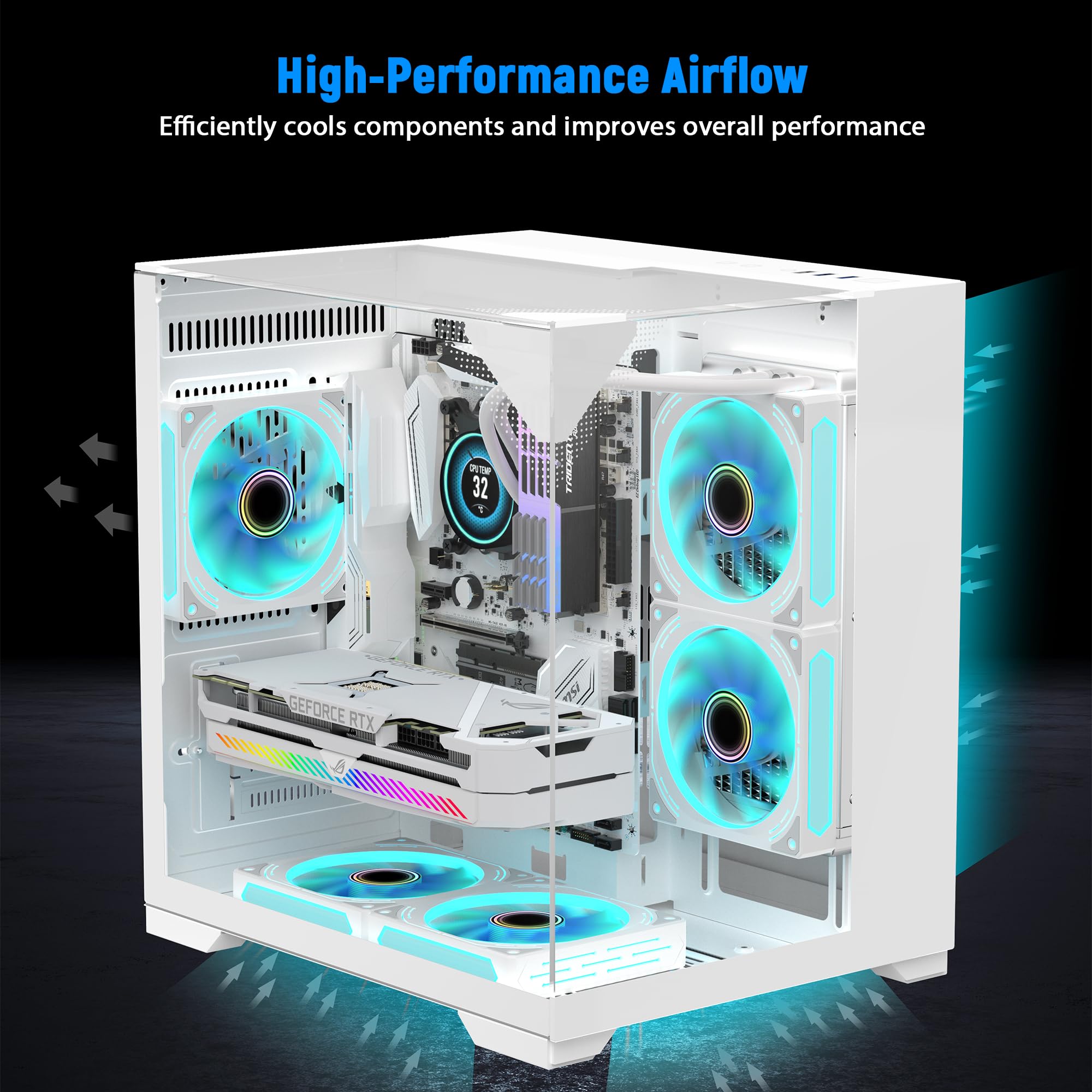 Amazon.co.jp: GOPIE ITX PCケース、T03 ホワイトミニタワーゲーミング