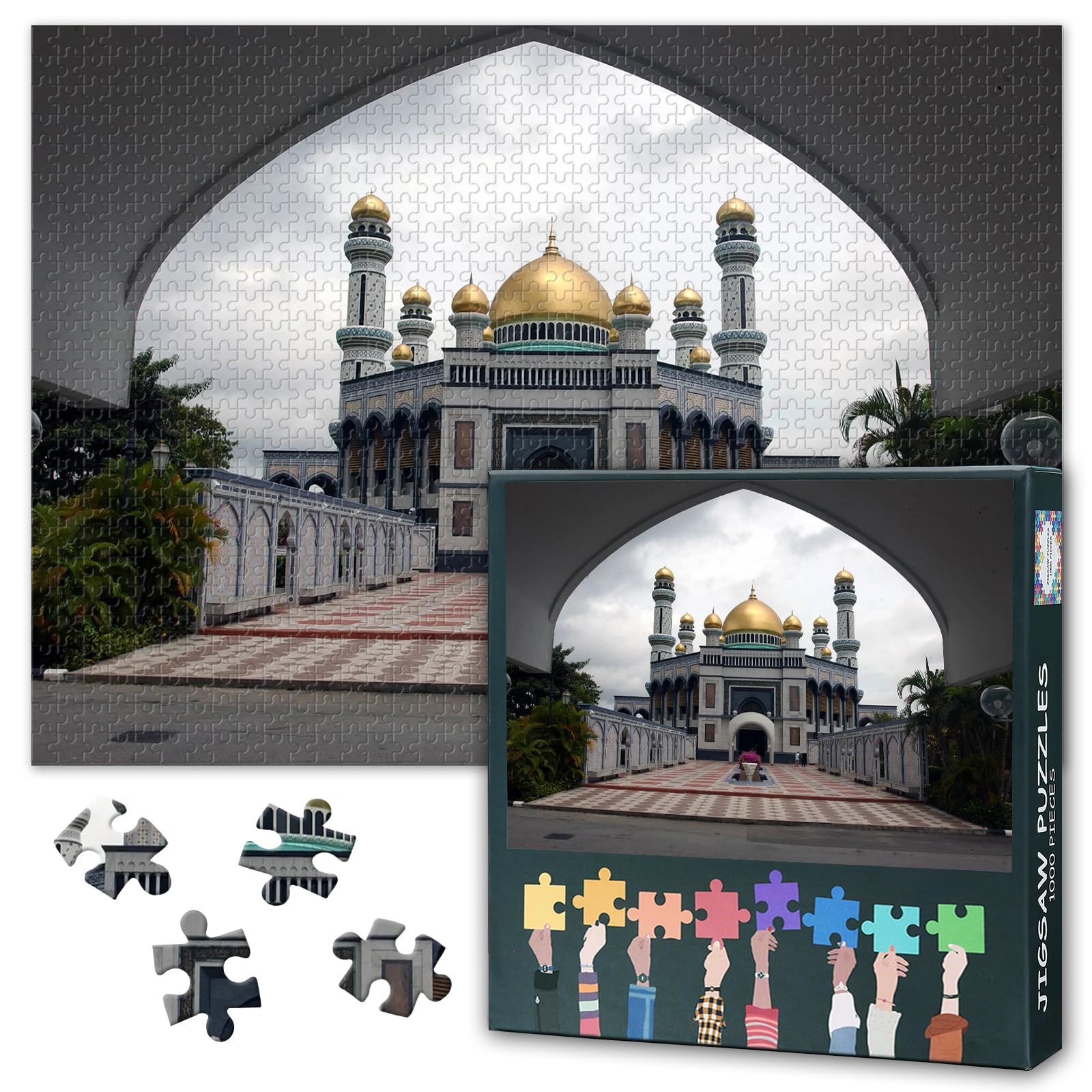 Puzzles for Adults 1000 Pieces, amie Mosque Jigsaw Puzzles, Islamic Muslim Mosque Adult Puzzle for Adults, Educational Fun Games or Toys for Elders Friends 20X27 INCH