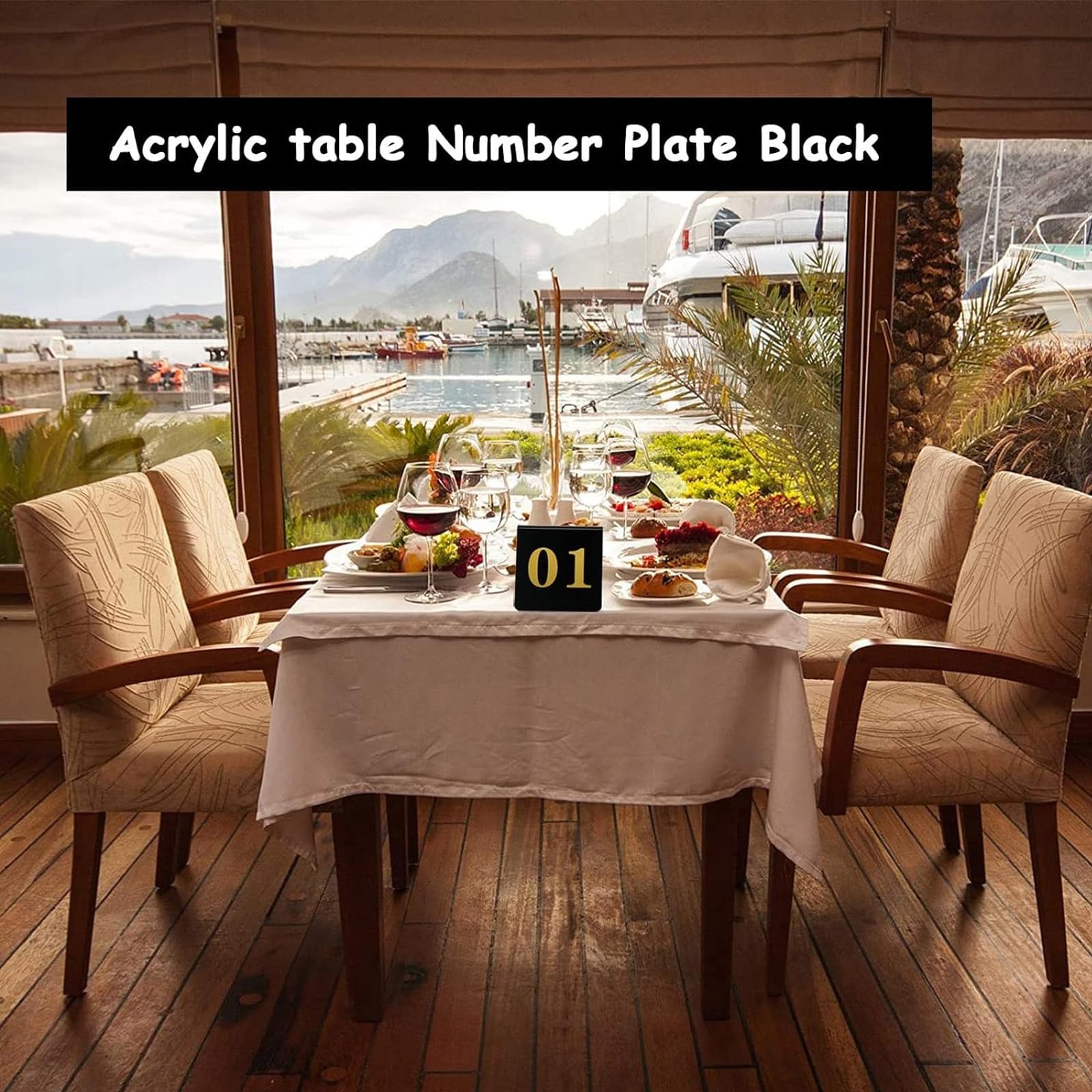 Placas de mesa de acrílico para restaurantes, Tarjetas acrílicas for números de mesa tienda, paquete 1-25/50/100(50)