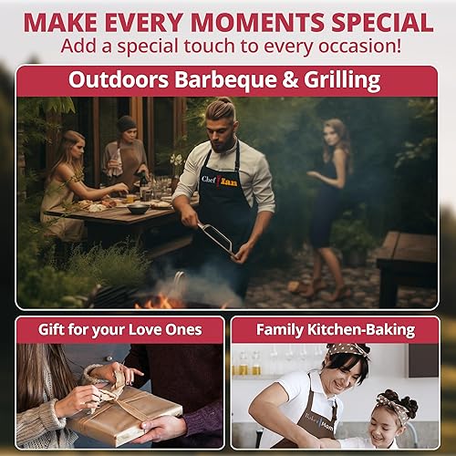 Miniatura 6 de Personalized Aprons for Men&Women - Custom Apron for Adults with Embroidered Name, Customized Chef, Kitchen Apron with Dual Pockets, Great Cooking