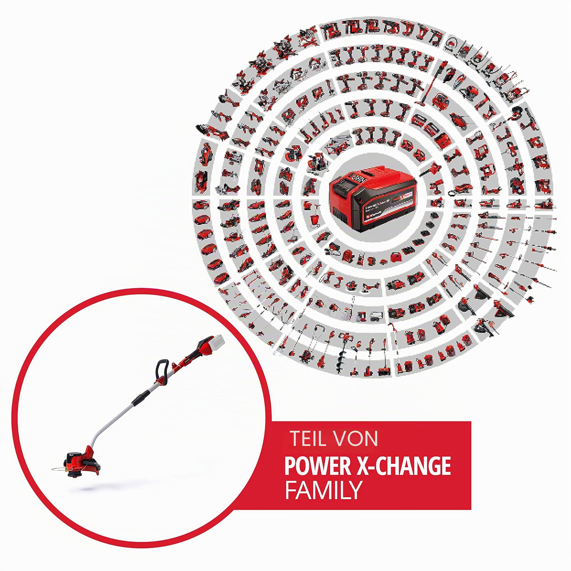 Einhell Akku-Rasentrimmer GE-CT 36/30 Li E - Solo Power X-Change (Lithium Ionen, 2x18 V, 9.000 U/min., elektr. Drehzahlregulierung, Fadenspule mit Tippautomatik, Flowerguard, ohne Akku und Ladegerät)