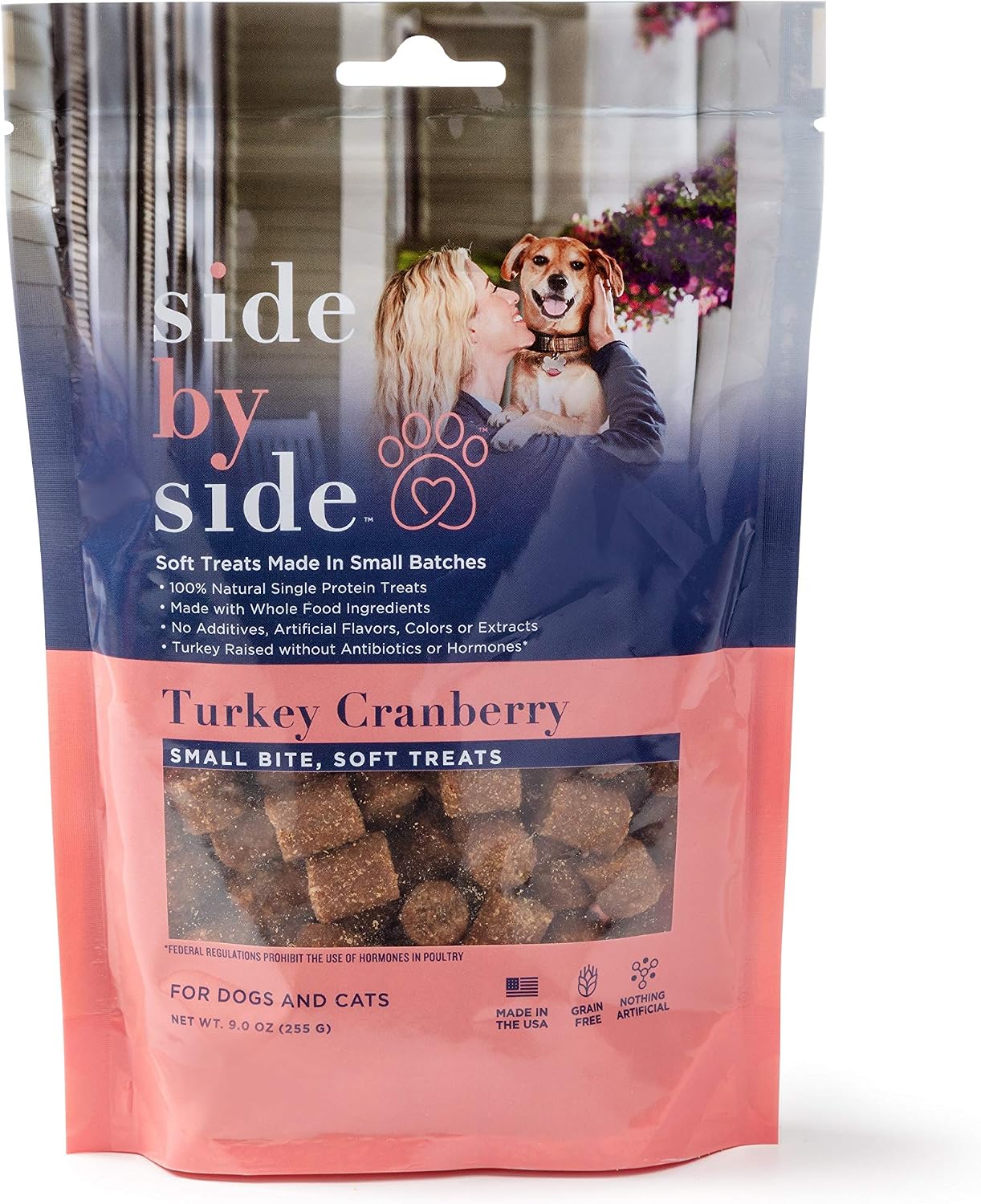 Side by Side Turkey Cranberry Soft Chew Treats All-Natural Training Treats for Dogs | Low Fat, Grain-Free, Human-Grade, High Protein,…