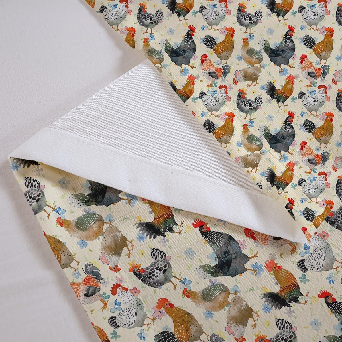 Farmhouse Animals Valance Curtains for Living Room Bedroom, for Chicken Kitchen Curtains Valances, 1 Panel 52"x18" Hen Rooster Curtain Valances for Windows Bathroom, Bedroom Decor Floral Vintage