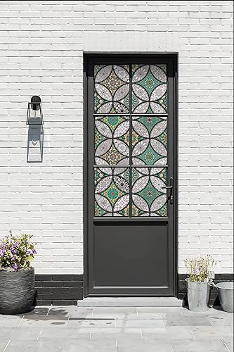 Miniatura 5 de Película verde de privacidad para ventana, vidrio esmerilado, no adhesivo, extraíble, decoración de ventana, adhesivo estático, control de calor,