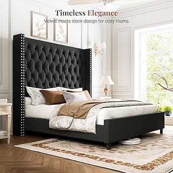 【Sobaq】Authentic Padding M-65 Modus Furniture Meadow 3F41F7 Solid Wood King Platform Bed