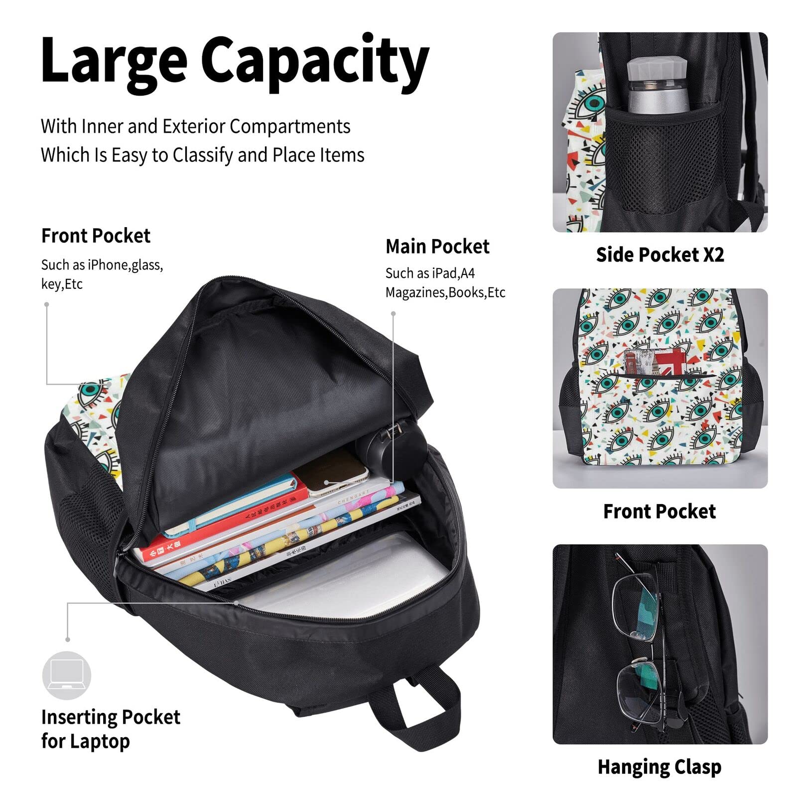 Camouflage-Schulbücher-Set mit Lunch-Tasche, Federmäppchen, Reise-Laptop-Rucksack, Schultasche, 3-teiliges Set