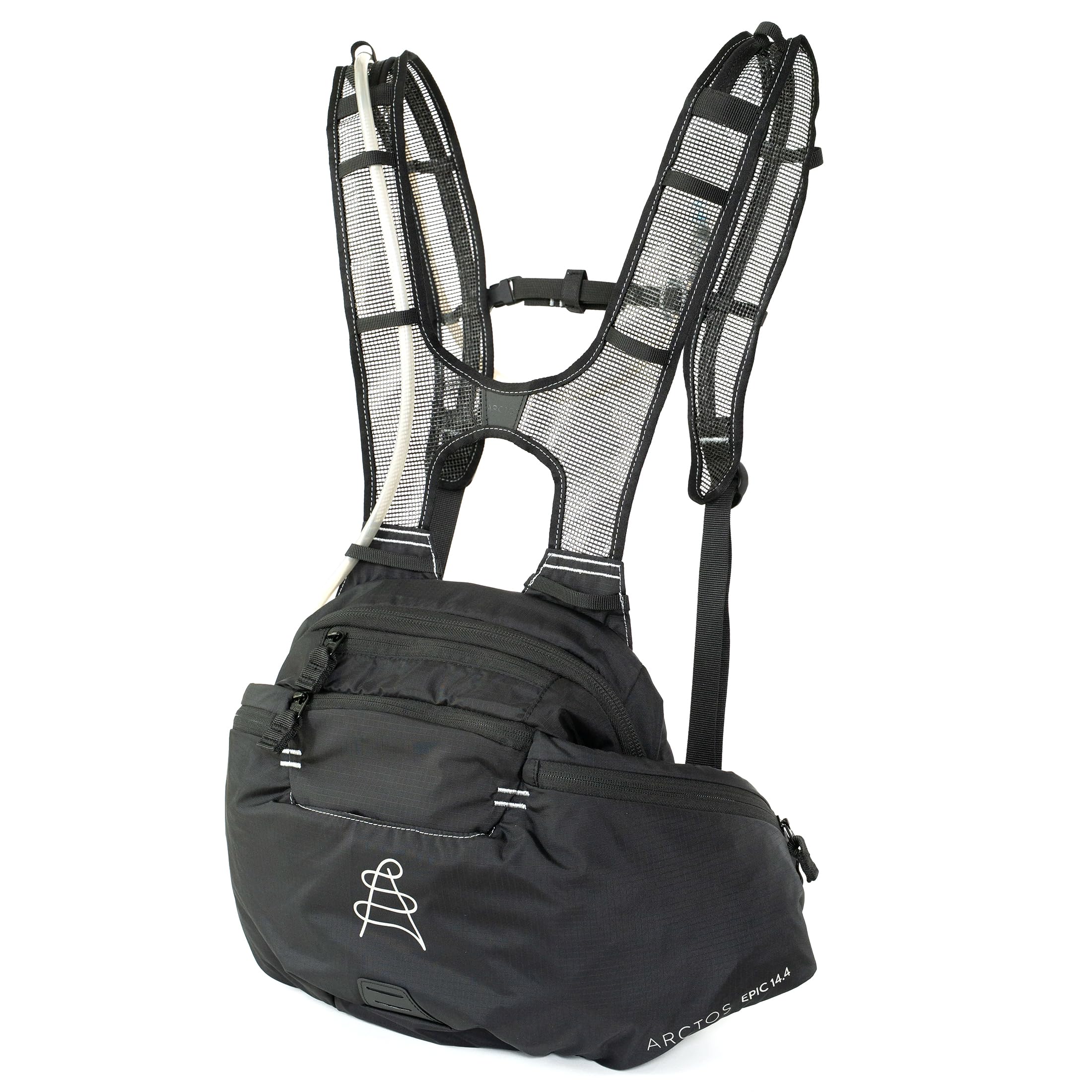 Mountain Bike Hydration Pack with Bladder - Arctos Lumbar MTB Hydration Backpack, Bounce-Free Lower Back Design, Includes Water Bladder
