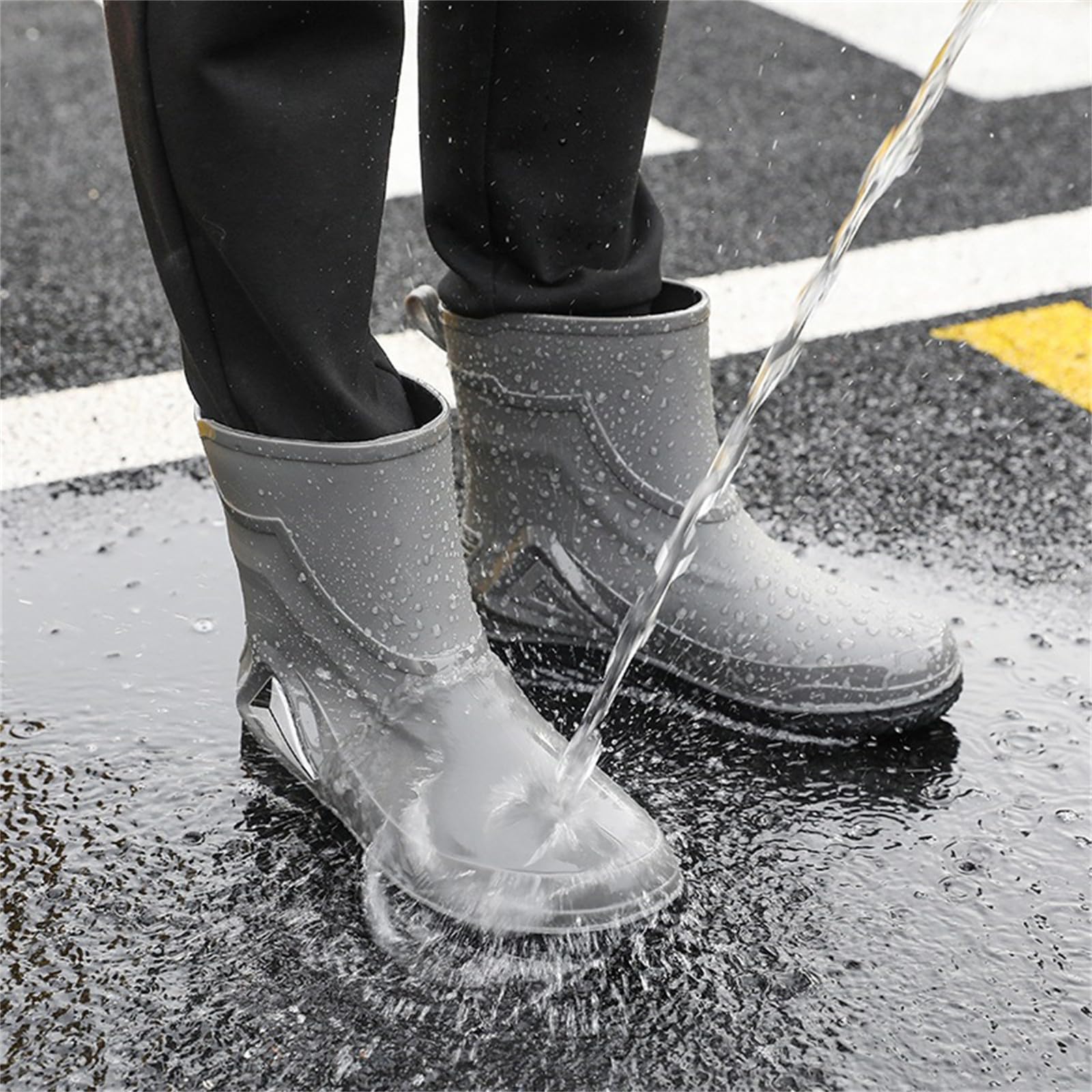 Botas de goma para hombre, impermeables, botas de lluvia, botas de lluvia, botas de lluvia, botas de goma, antideslizantes, botas de jardín, botas de goma, botines de tobillo, botas de lluvia, botas