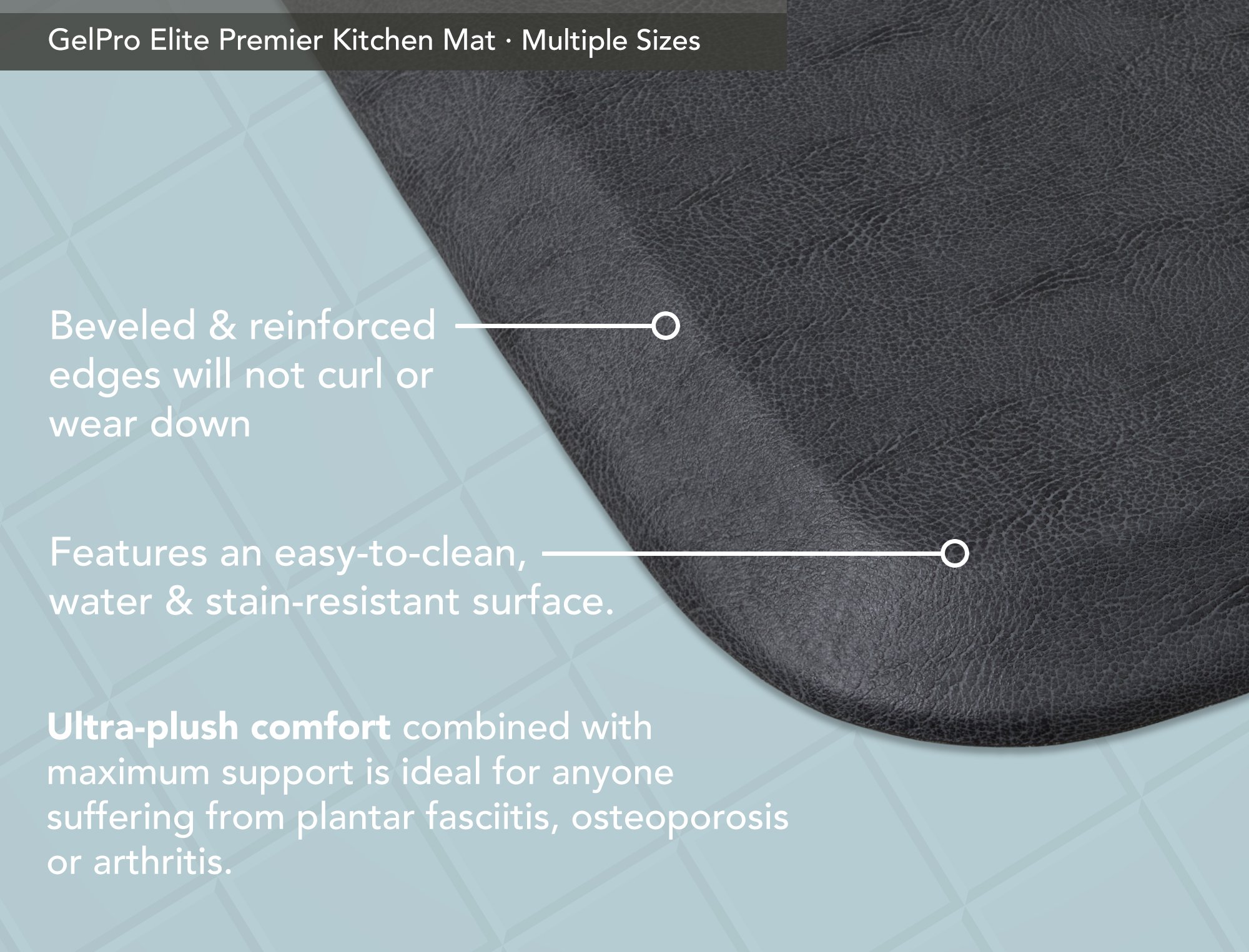 GelPro Elite Premier AntiFatigue Kitchen Comfort Floor Mat, 20x36