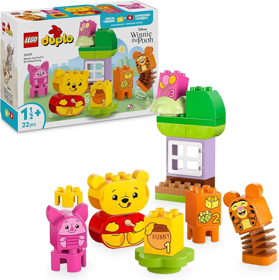 LEGO DUPLO | Disney Winnie Puuhs Geburtstagsparty - Lernspielzeug für Vorschulkinder - Set mit 3 Min