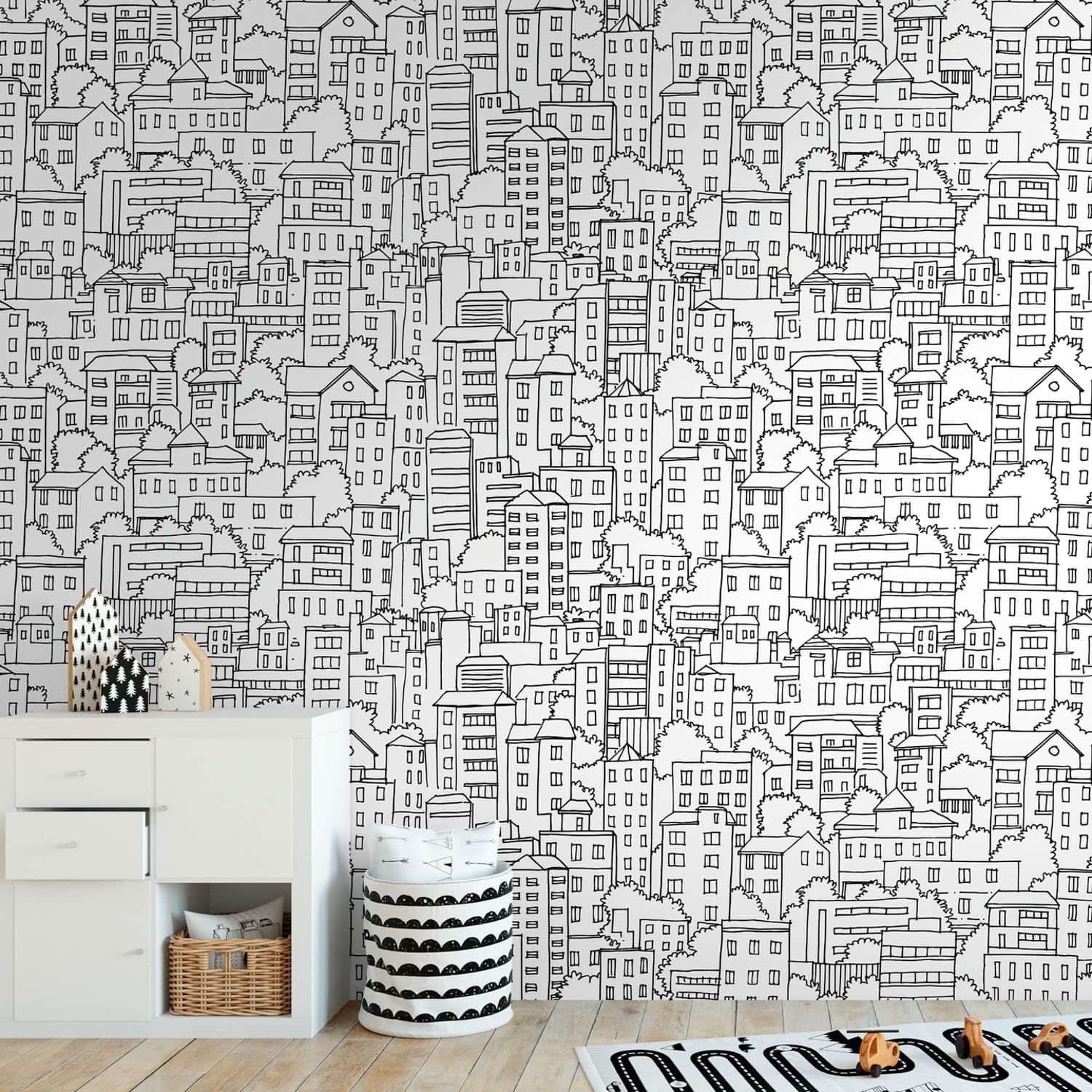 Papier peint d'enfant panoramique intissé pour une salle de jeux créative