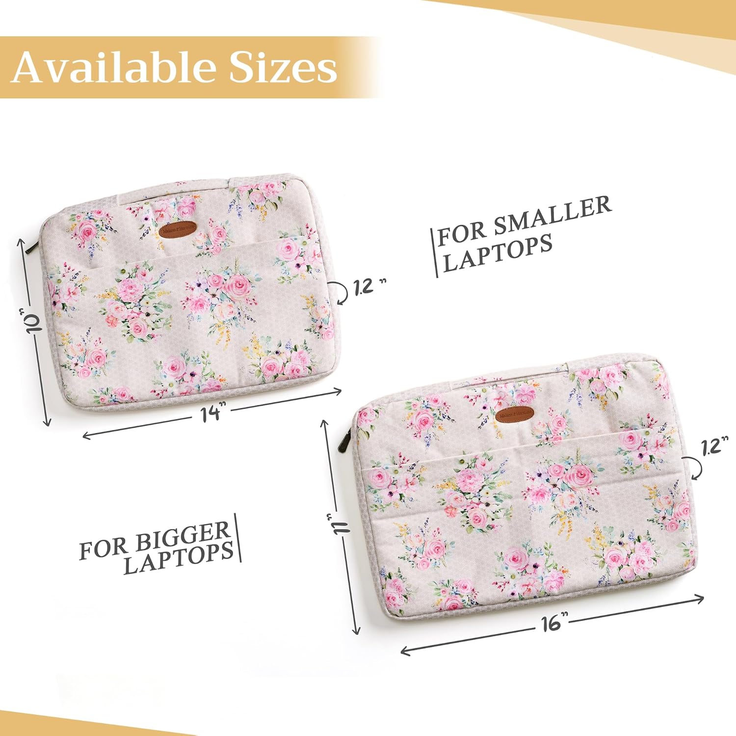 Maison d'Hermine Laptop Sleeve with Handle Case Stain and Water Repellent Cotton Canvas