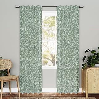 Sun Zero Eleanor 2-Pack Foliage Woven Jacquard 100% Total Blackout Back ...