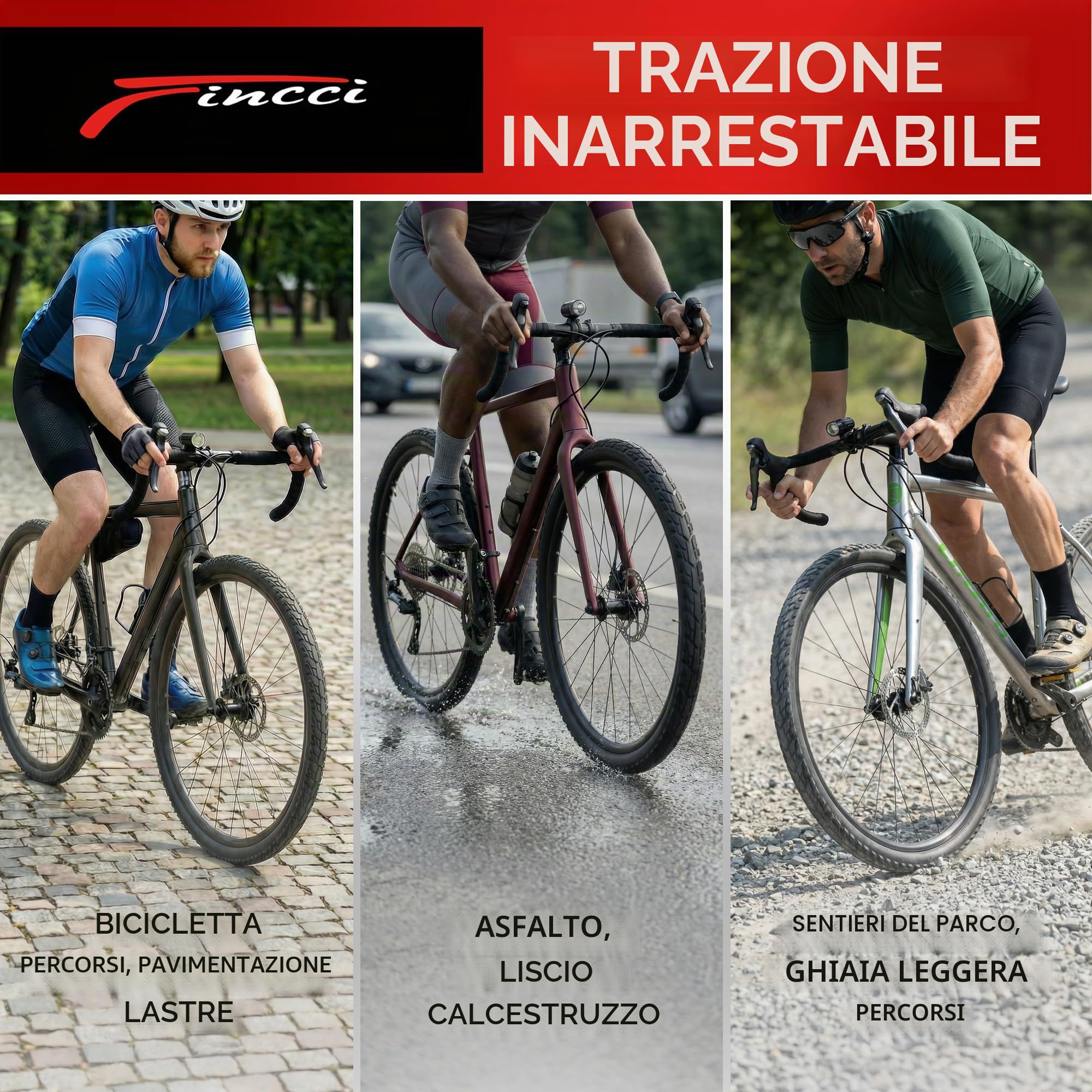 Fincci Copertoni 700x45 47-622 Pieghevole 60 TPI con Protezione Antipuntura | Copertoni 47-622 con Carcassa 60 TPI e Protezione in Aramide da 1 mm per Copertoni Bici 28 - Set da 2