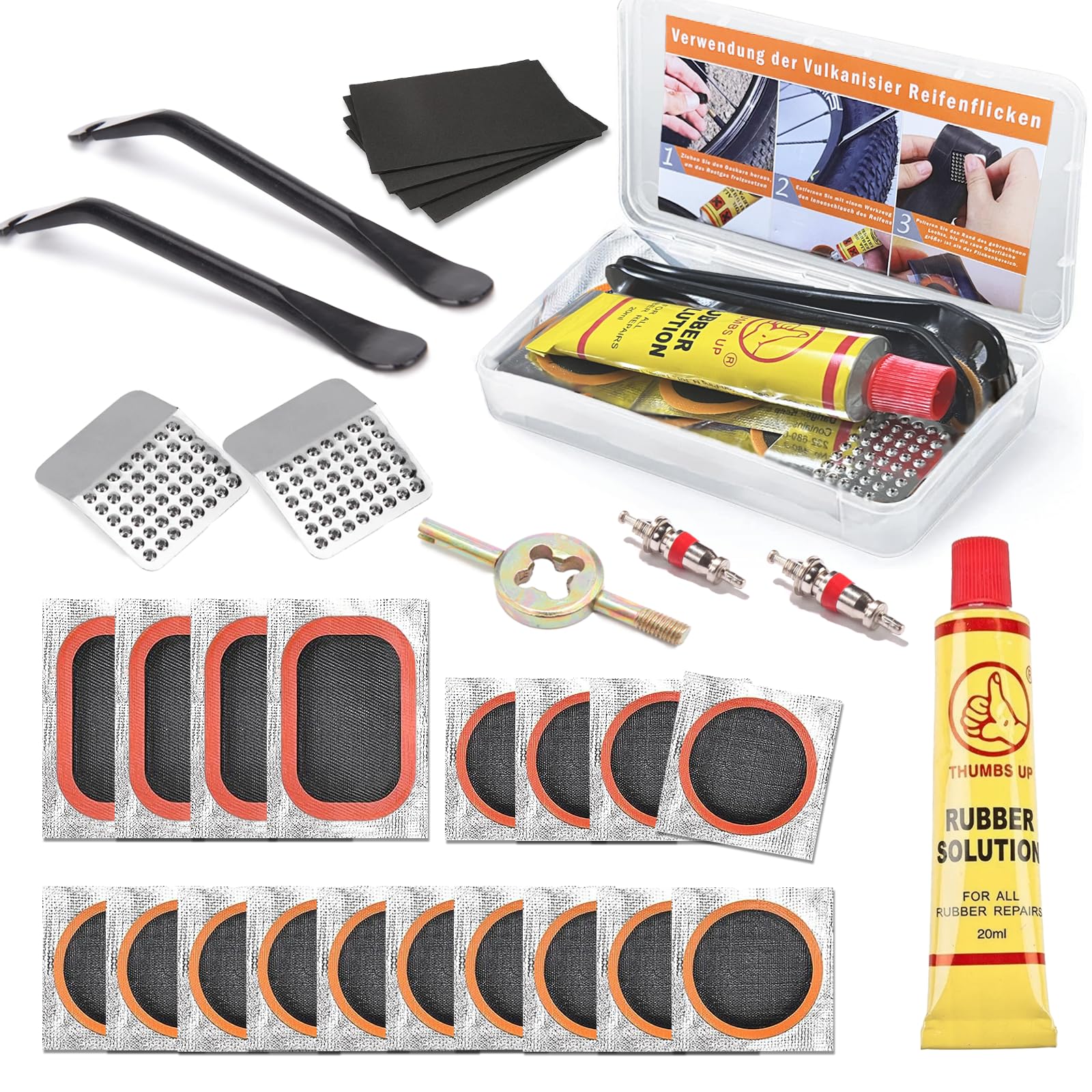 Dargds Fahrrad Flickzeug Set, Flickzeug Fahrrad  Reparaturset,Reifenreparaturset Fahrrad Flickzeug Selbstklebend mit  Reifenheber Fahrrad,Fahrradflicken fr Radfahrer Motorrder BMX  Fahrradreifen : Amazon.de: Sport & Freizeit