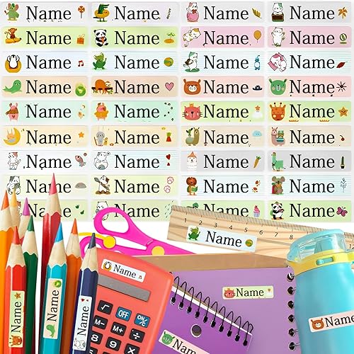 Etiquetas de nombre para suministros escolares, 100 unidades, calcomanías personalizadas con nombre de guardería, impermeables, para ropa, botellas