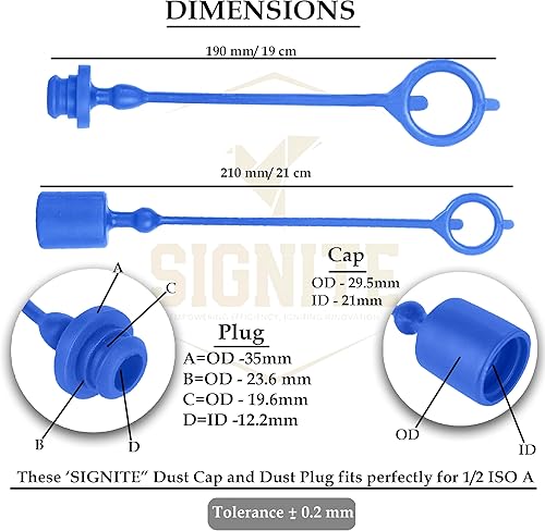 Miniatura 32 de Signite - Juego de 2 tapones de polvo macho y hembra para acoplador hidráulico, 1/2, ISO A hidráulico de desconexión rápida, accesorios de enchufe