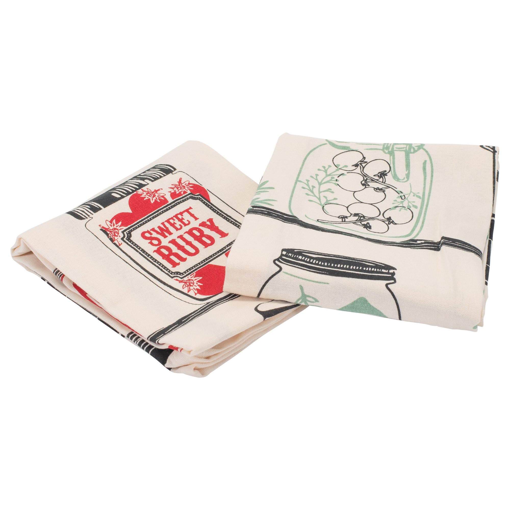 Design Imports Bedruckte Baumwolle Geschirrtuch Set/2 Pickes und Konserven – 45,7 x 71,1 cm
