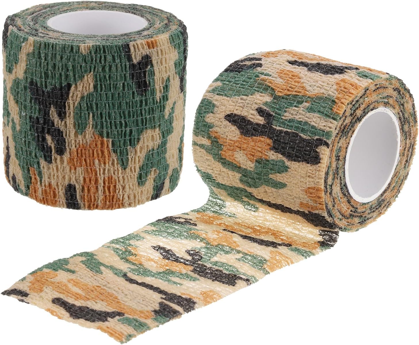 2in x 14.76ft Camo Tape Wrap, 2 Rolls of Self-Adhesive Camouflage Tape for Hunting Climbing Outdoor Camera Flashlight, Desert