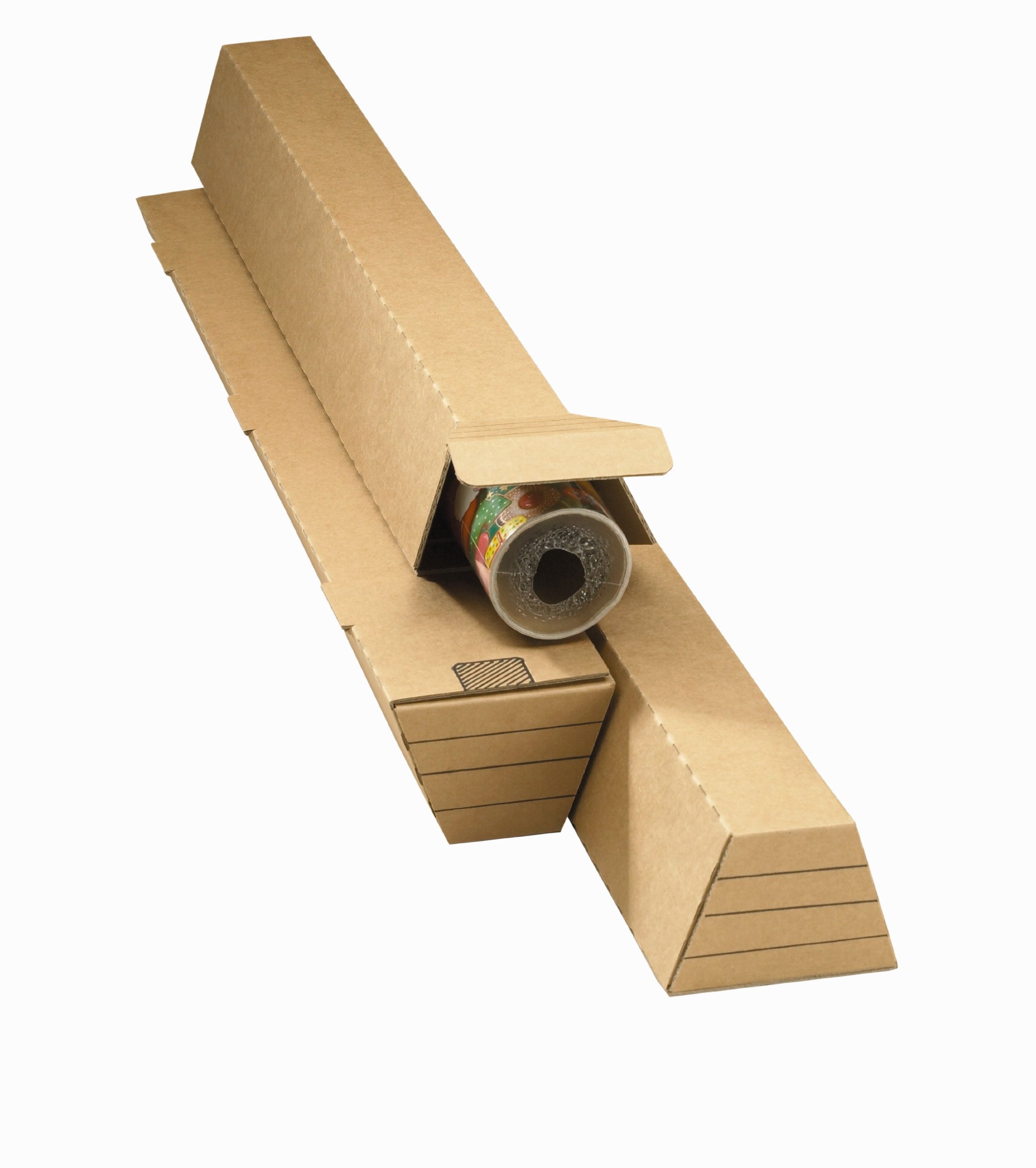 Trapez-Versandverpackung Premium Extra PP T00.05 aus doppelter Wellpappe, DIN A1+, 705 x 105/55 x 75 mm, 20-er Pack, braun