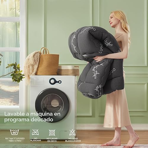 Vista 7 de BEDLORE - Cubrecolchón de viscosa derivada del bambú, almohadilla gruesa con esquinas elásticas de 6 a 18 pulgadas, suave, para aliviar el dolor