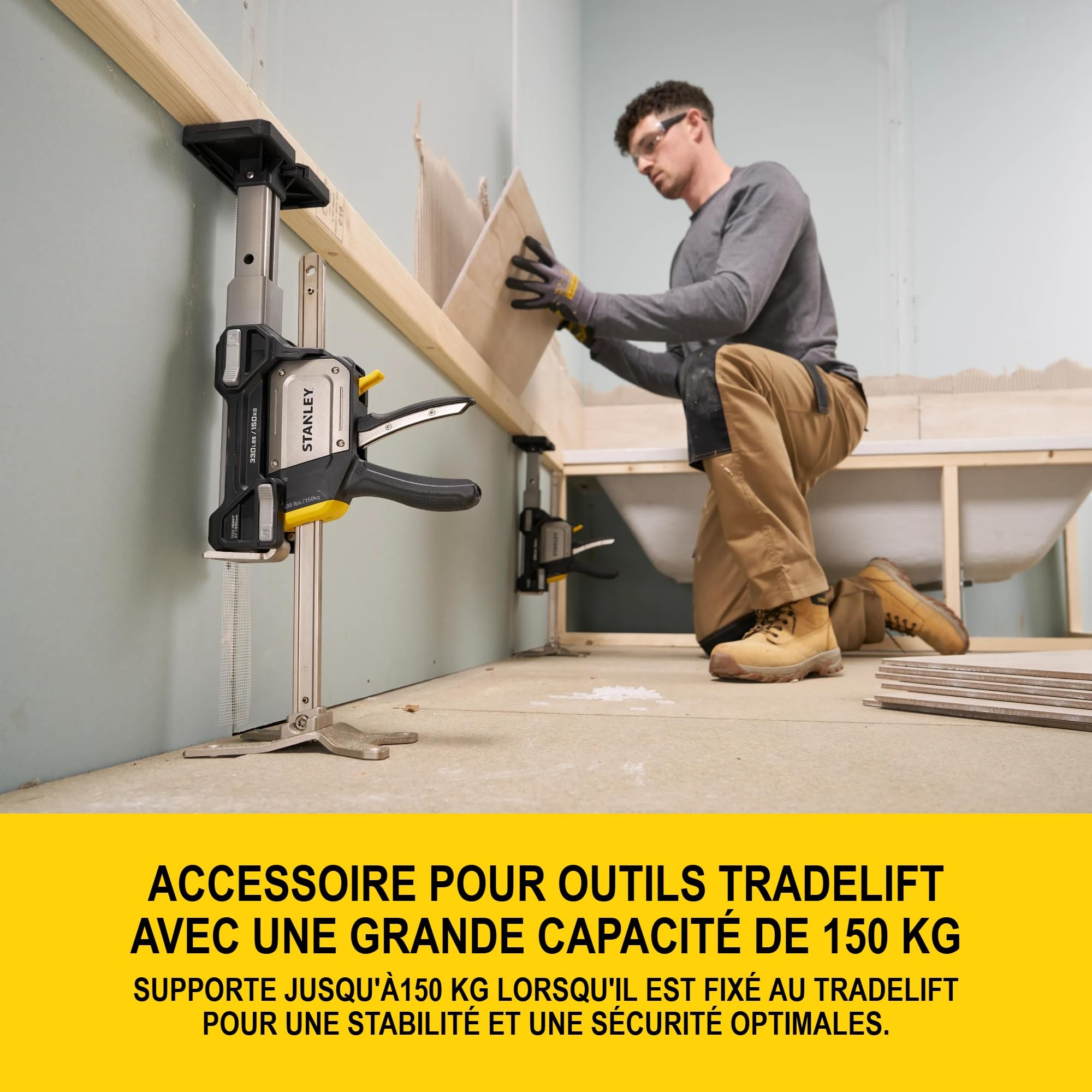 STANLEY TradeLift Plus, Accessoire Multifonctionnel poue Le Levage, Le nivellement, Le Maintien et l'écartement, Paquet Double, FMHT83556-1