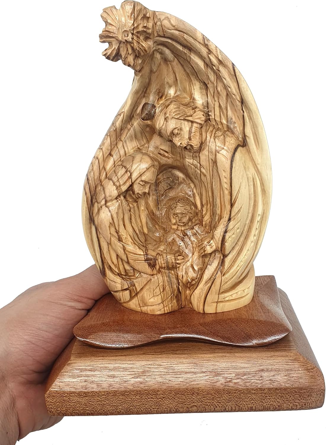 Zuluf Handcrafted Olive Wood Nativity Scene - Authentic Bethlehem Holy Art | Premium Quality Christmas Decor & Religious Gift 8x5INCHES FIG020