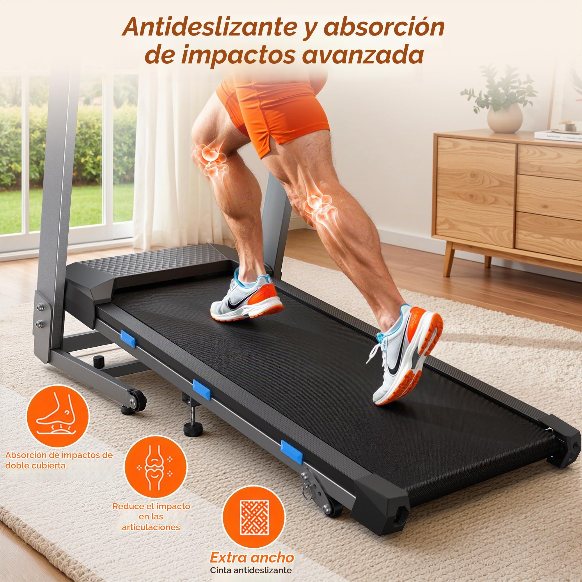Cardirun - Cinta de Correr Plegable con inclinación, 3.0 HP silenciosa para el hogar, Capacidad de Peso de 158,8 kg y 12 km/h, Cinta de Correr Inclinada con Sensor de Pulso y Altavoz
