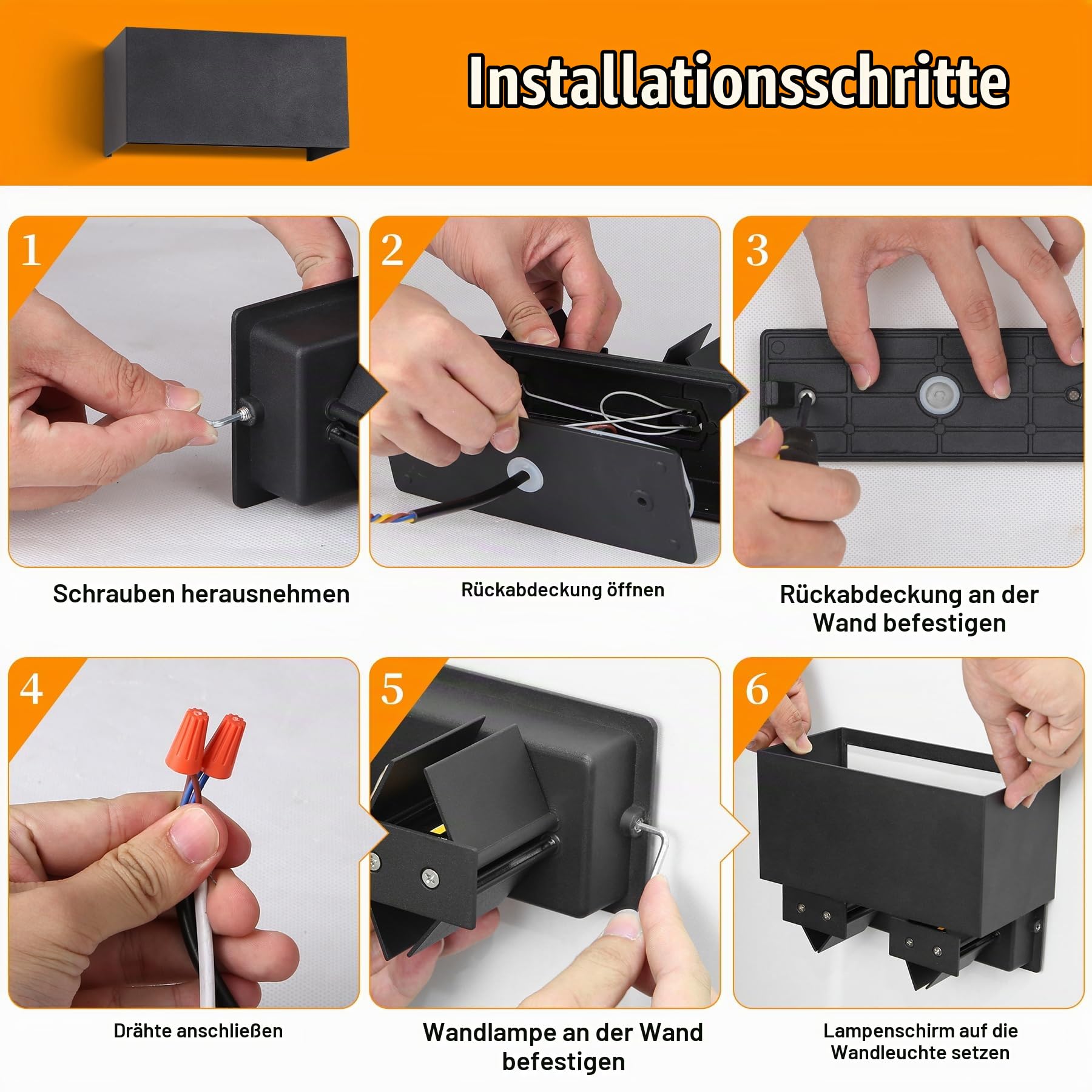 CANMEIJIA Außenwandleuchte Schwarz Aluminium 12W 3000K Modern IP65 2 pcs