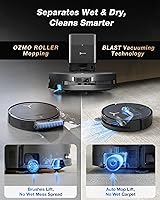 Vista 4 de ECOVACS DEEBOT X9 PRO Omni Robot Aspirador y Fregasuelos, 16,600Pa de succión potente, fregona OZMO con rodillo autolavable instantáneo, ZeroTangle
