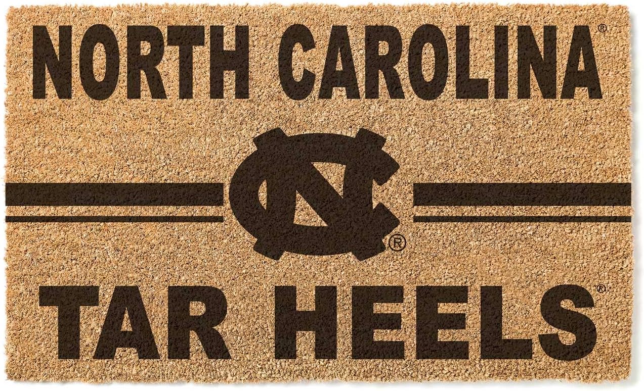 KH Sports Fan North Carolina Tar Heels Team Logo Coir Doormat, 18x30 Inches, Tar Heels Outdoor Rug; Display Your Team Spirit with This Unique North Carolina Chapel Hill Tar Heels Doormat