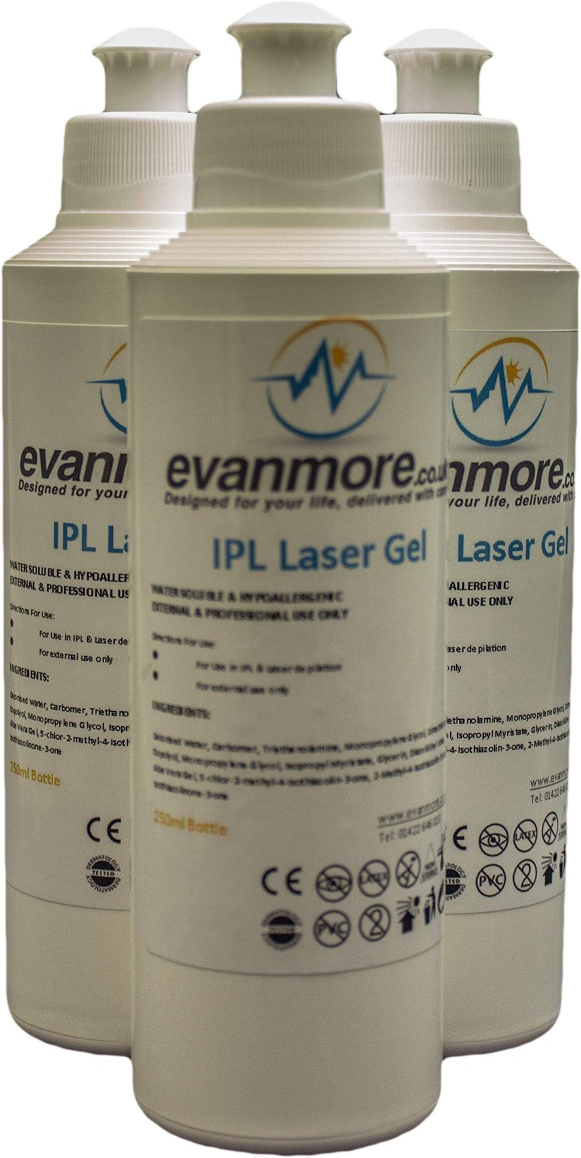 Cosmetic IPL Laser Gel 250ml Bottle – Evanmore Clear, Odourless, High Viscosity, Water Soluble, Hypoallergenic (3)