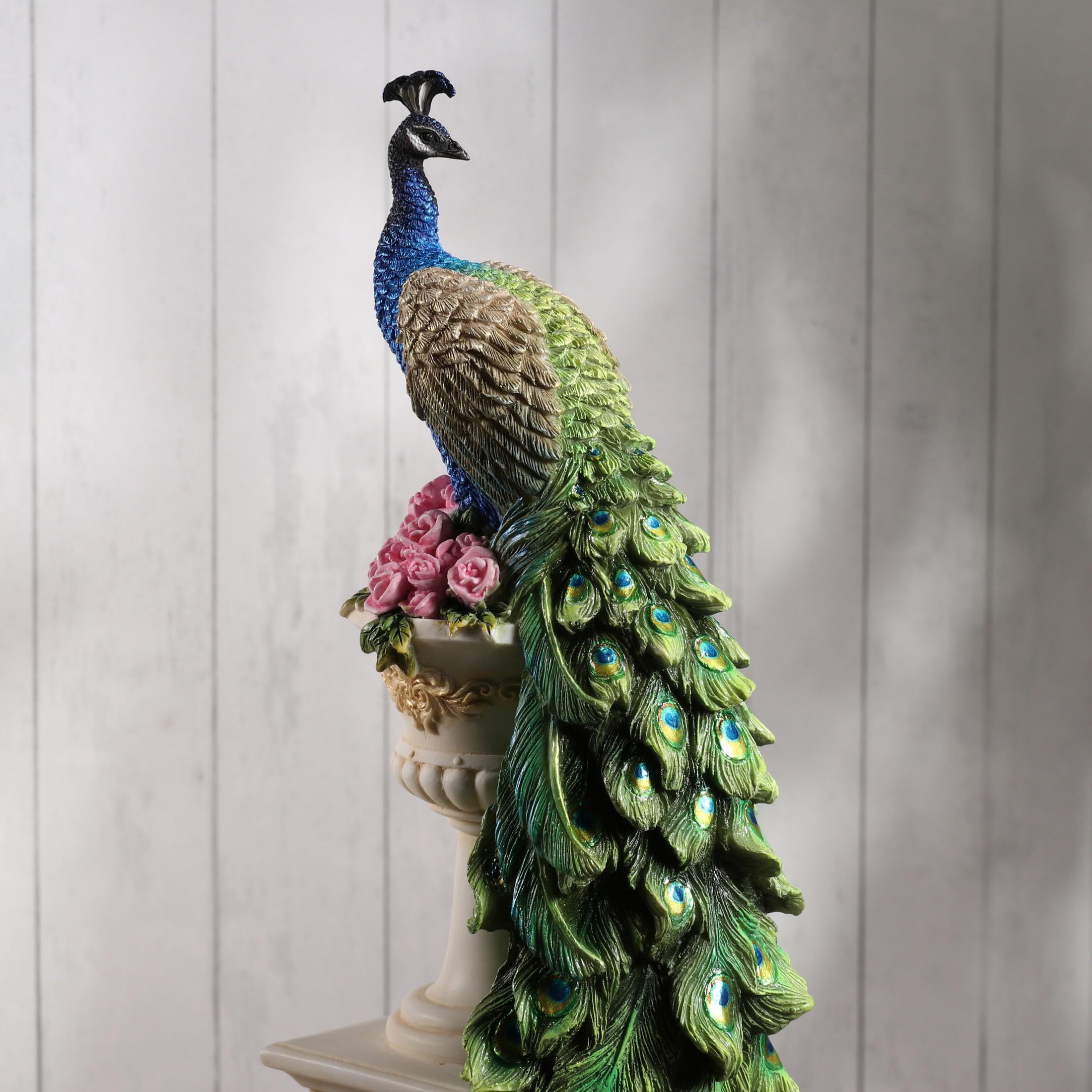 Amazon.com: Veronese Design 13 5/8 Inch Peacock Perching on