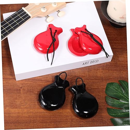 Miniatura 9 de Castañuelas para 2 pares de castañuelas de madera, ruidos, castañuelas de madera, instrumento musical de orff, instrumentos musicales para niños,