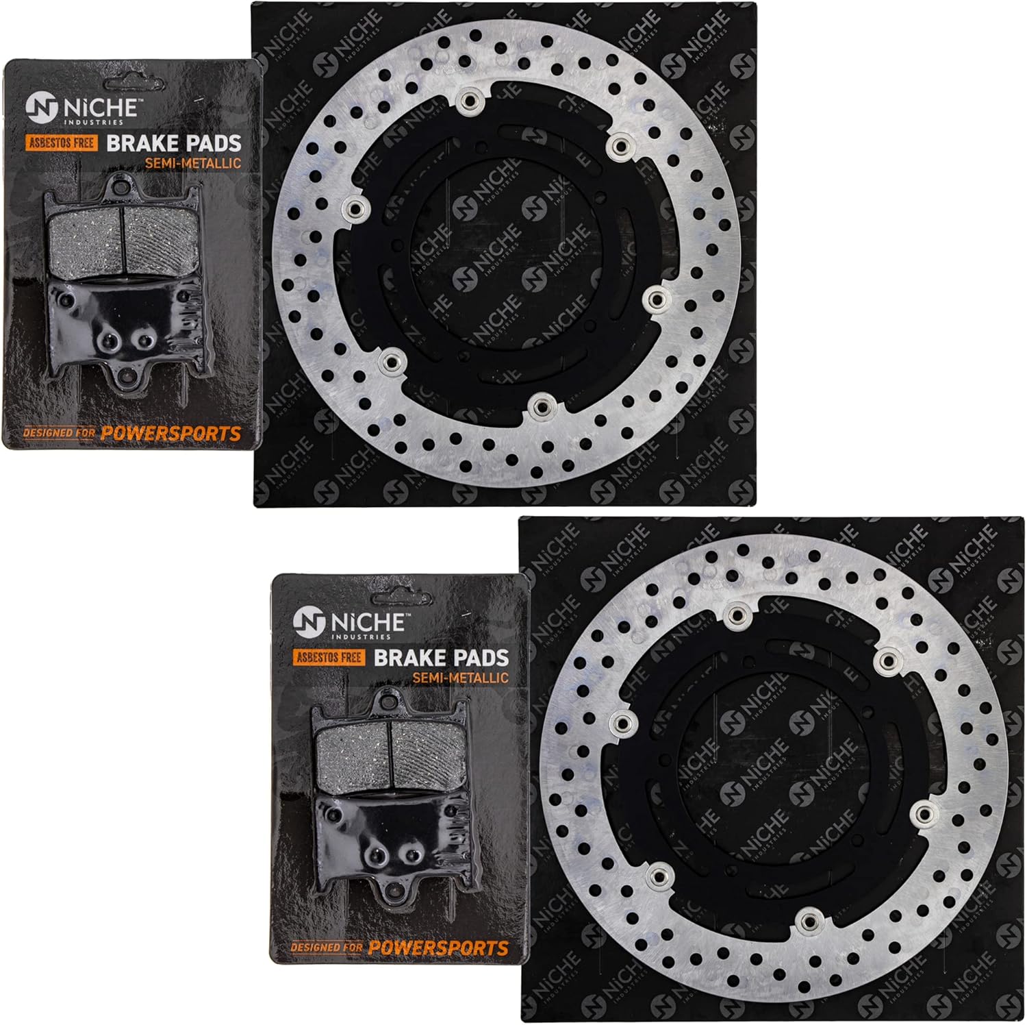 NICHE Front Brake Rotor Pad Semi Metallic Kit For Yamaha 2004-2006 YZF R1 5SL-25805-00-00 1WS-25805-00-00
