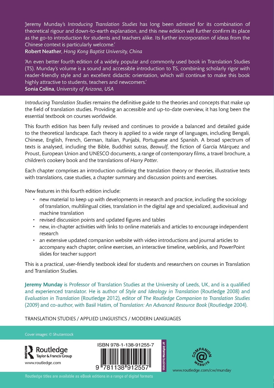 Introducing Translation Studies: Theories and Applications