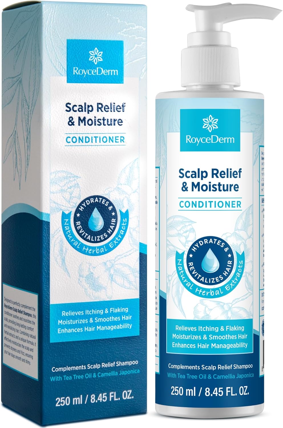 Roycederm Scalp Relief & Hydration Bundle: Medicated Psoriasis Shampoo + Scalp Moisture Conditioner