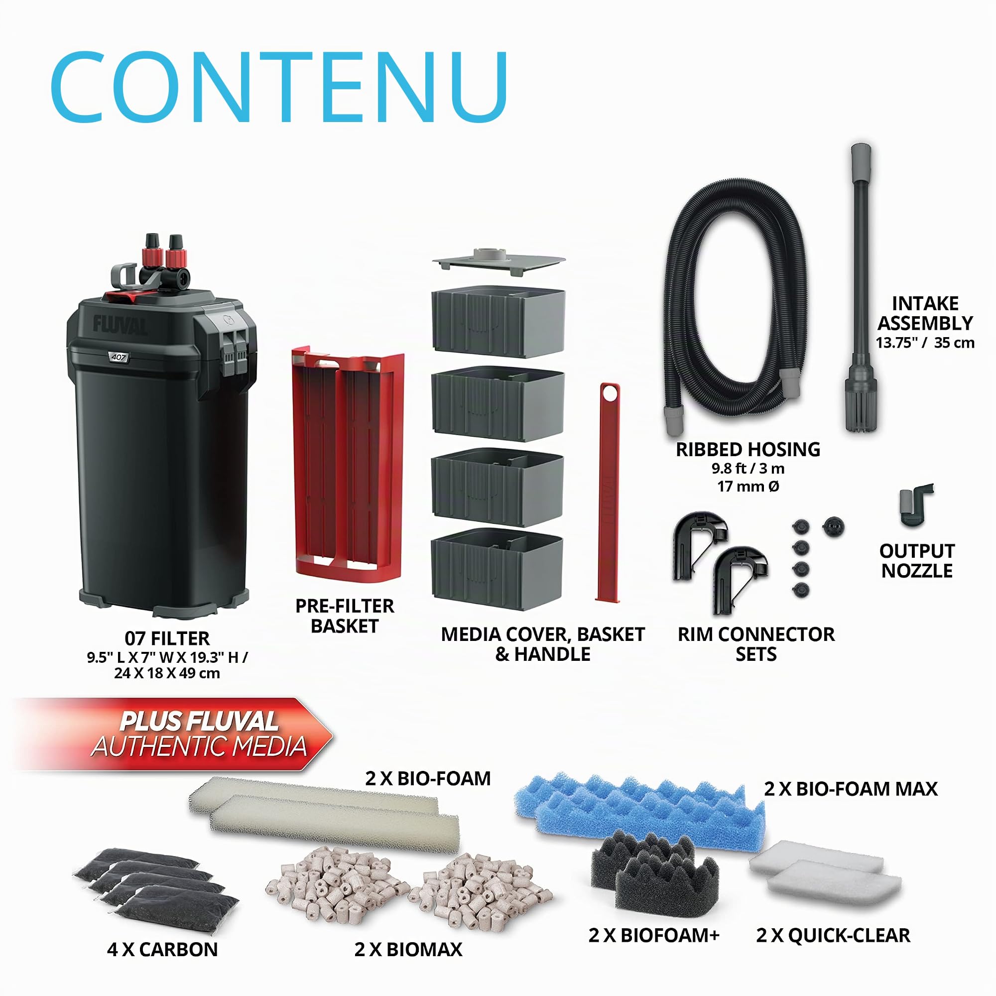 Fluval 407 Filtre extérieur pour Aquariophilie