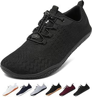 Barfußschuhe Herren Damen Sommer Atmungsaktiv Leicht Barfuss Schuhe Sneaker mit Breite Zehenbox Sportschuhe Bequeme Traillaufschuhe Zero-Drop Sohle Turnschuhe Freizeitschuhe Unisex 37-47EU