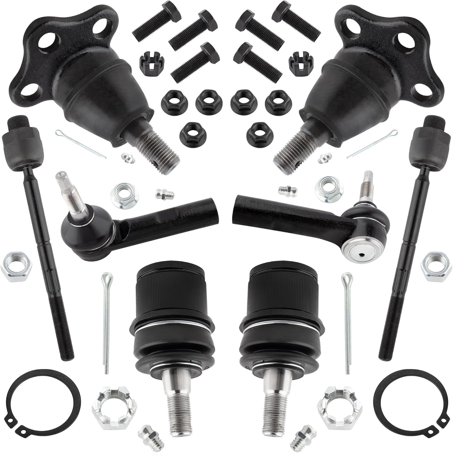 Front Inner & Outer Tie Rod Ends Upper & Lower Ball Joints Left & Right for Dodge Dakota 2000 2001 2002 2003 2004 Durango 2000 2001 2002 2003 4WD, ES3572 ES3573 EV432 K7395 K7392
