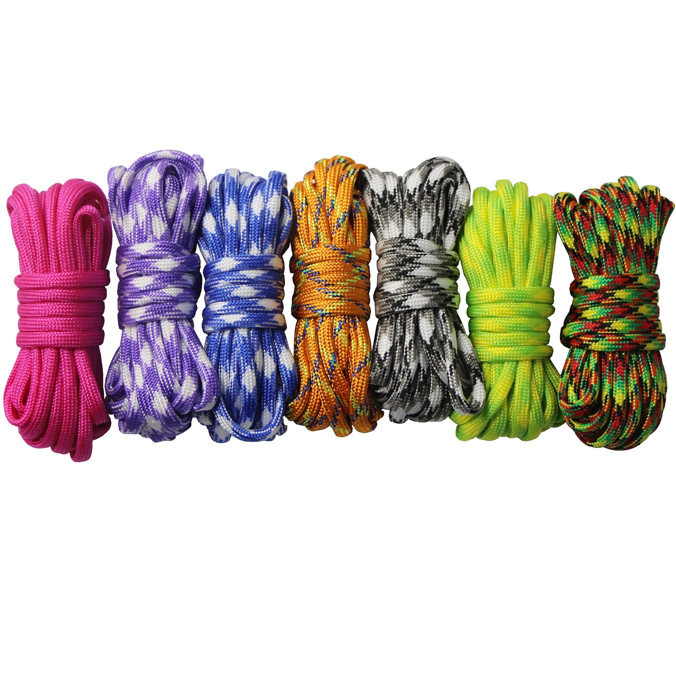 Paracorde 33 Ft (x2) – 4 Mm, 7 Brins, Noir + Camouflage, Résistante 100 Kg, Pour DIY, Camping, Bricolage