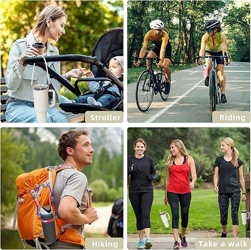 Miniatura 5 de Mango para botella de agua, soporte para botella de agua de silicona suave, eslinga, cordón, portador con correa, se adapta a la mayoría de botellas