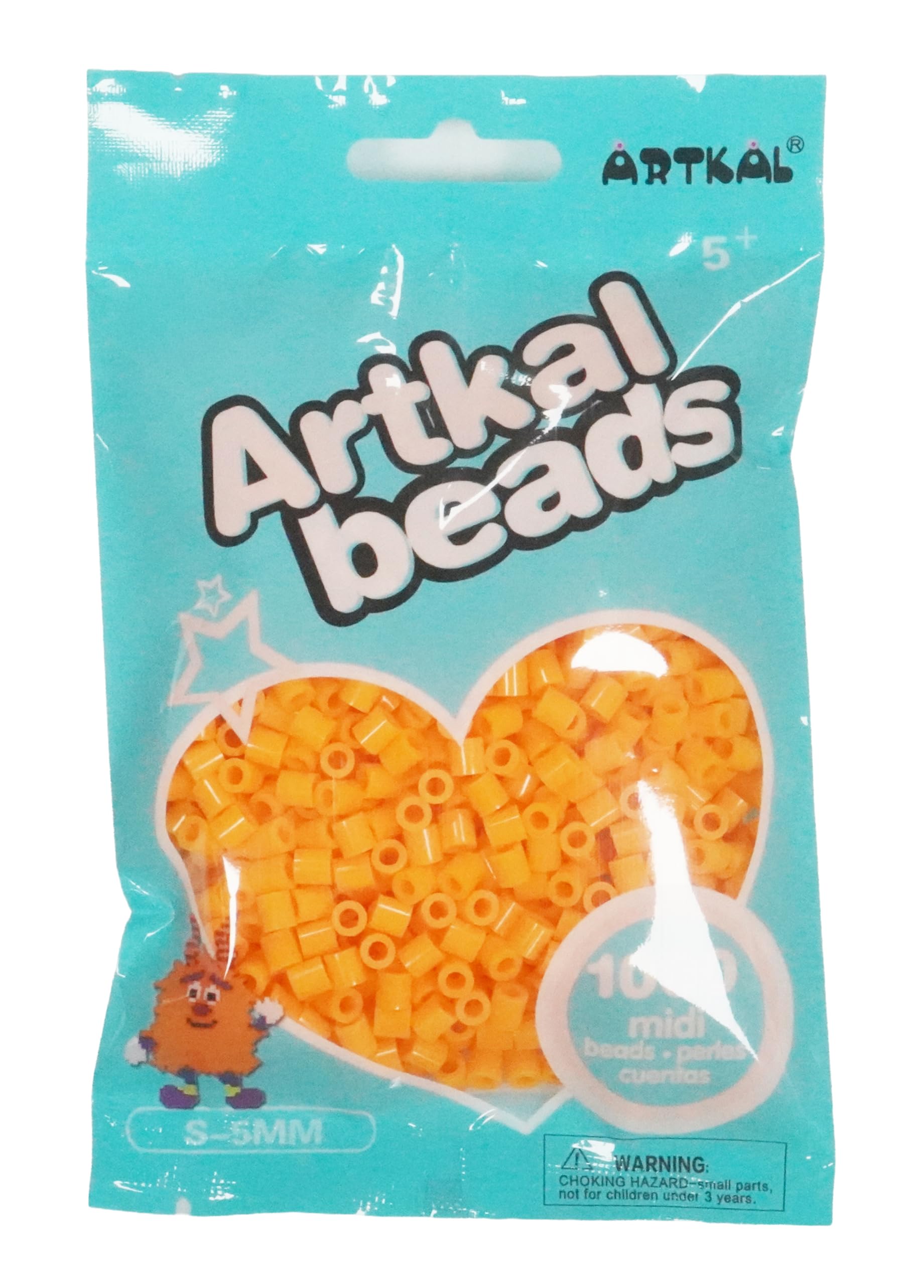 Artkal 5mm Midi Fuse Beads Orange 1000 Beads