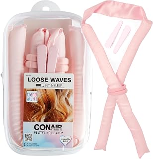 Satin Heatless Curls Set - Heatless curls overnight- heatless curls headband - includes 1 Long Satin Roller, 2 Ponytailers, and 2 Clips
