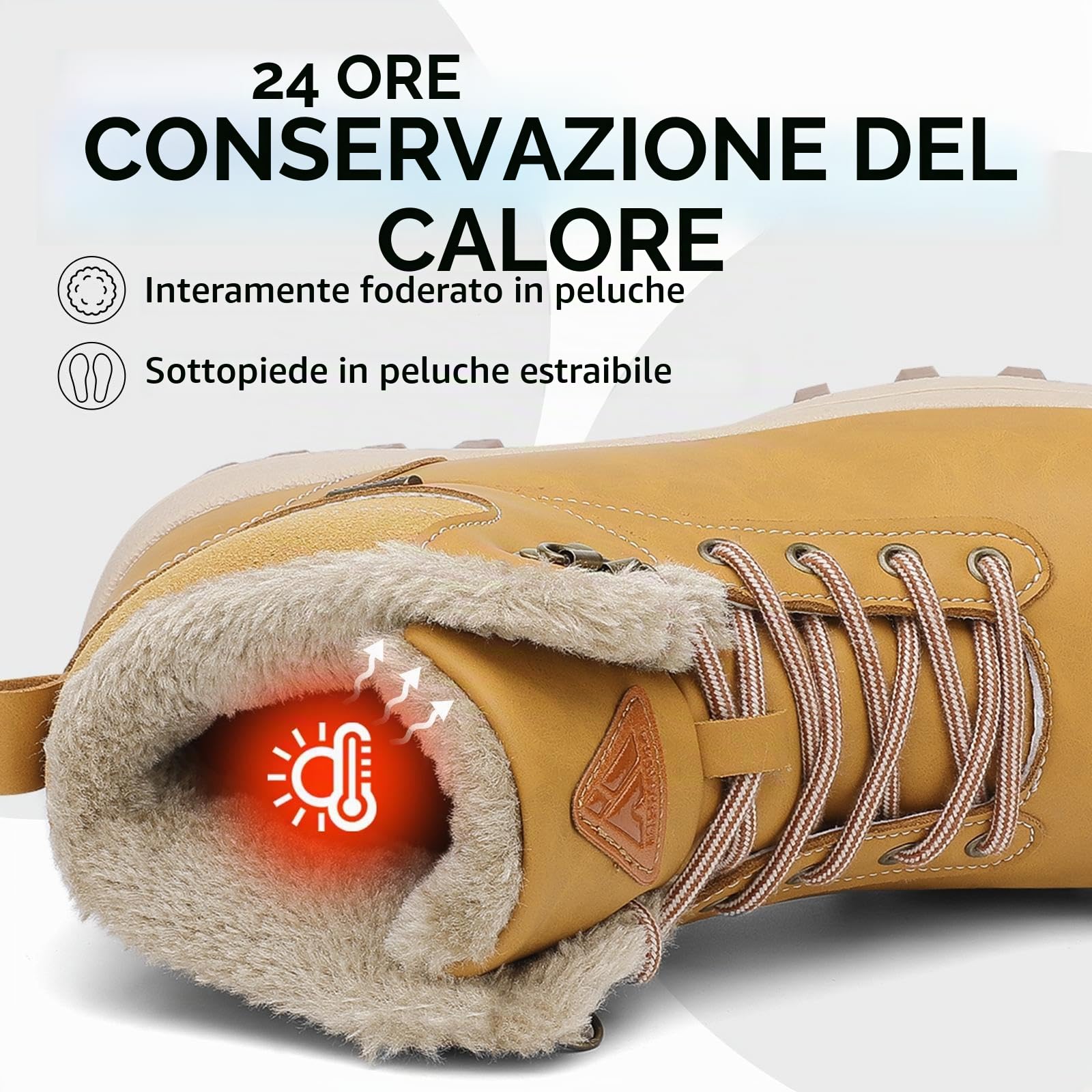 Mishansha Stivali Uomo Donna Invernali Impermeabili Stivaletti Neve Antiscivolo,Gr.36-48